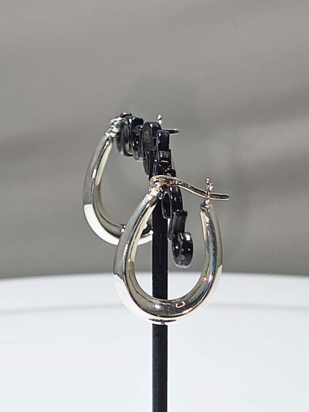 Sterling Silver 925 Oval Hoops Earrings